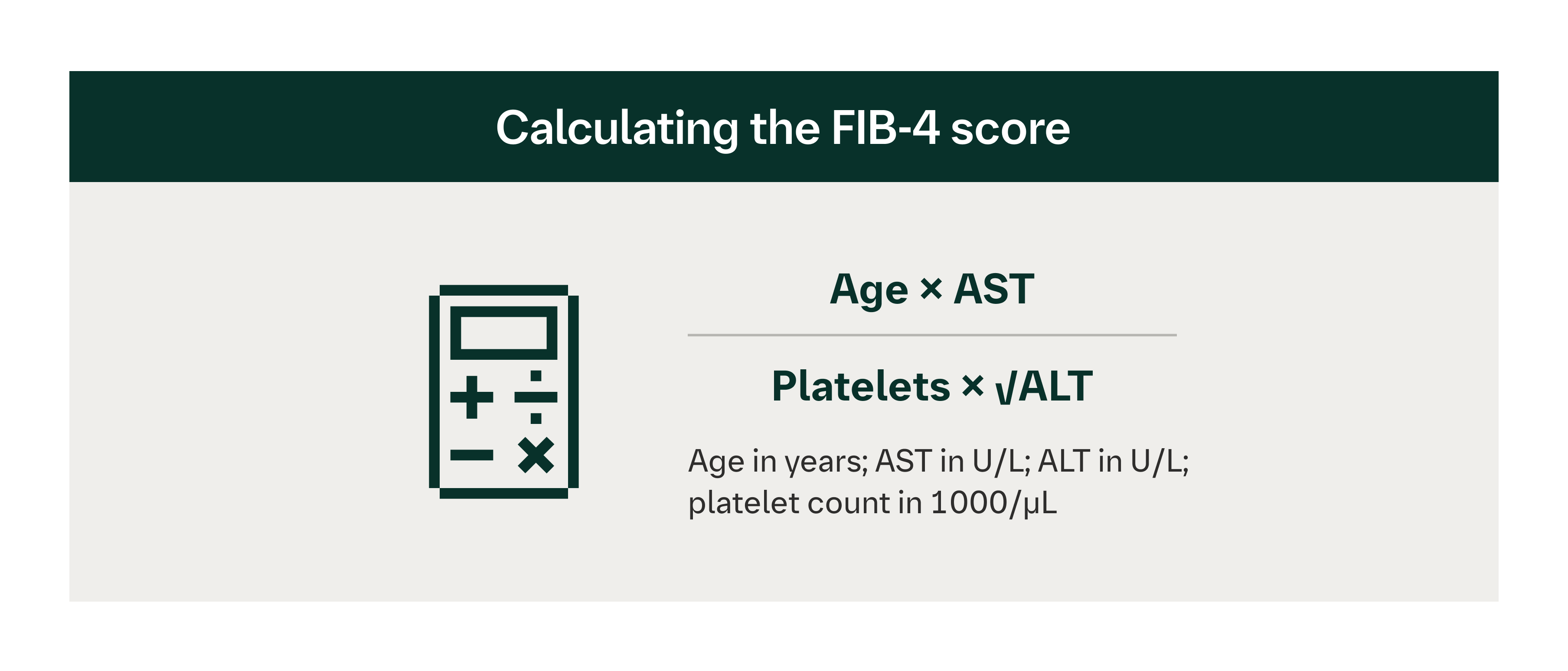 Calculating the FIB-4 score